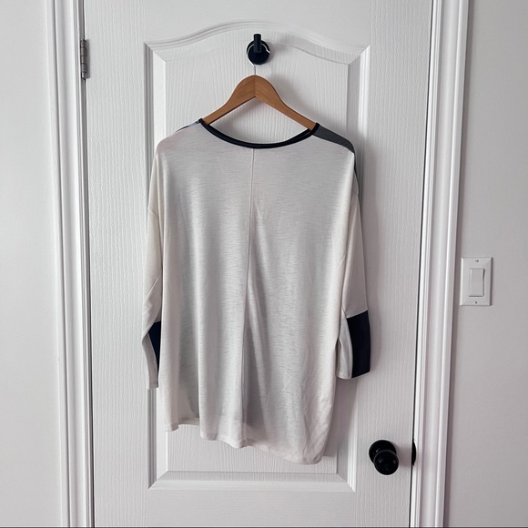 ZARA - asymmetrical cut mixed material shirt - Picture 2 of 2